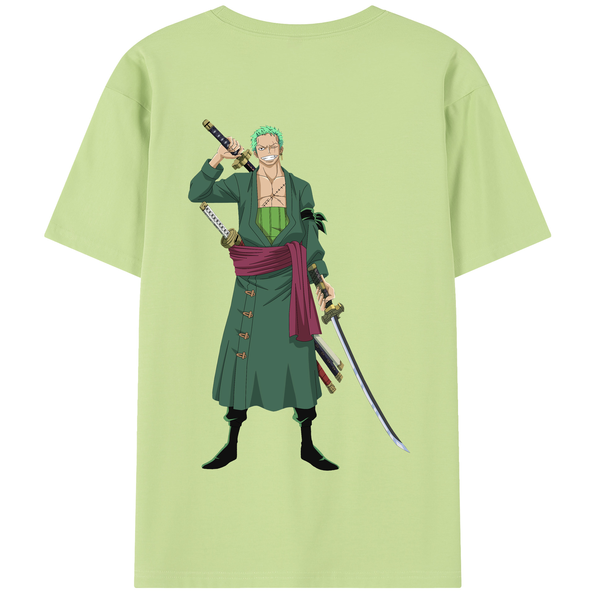 ワンピース ロロノア・ゾロ ONE PIECE Roronoa Zoro 綿100％半袖Tシャツ（背面プリント）